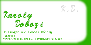 karoly dobozi business card