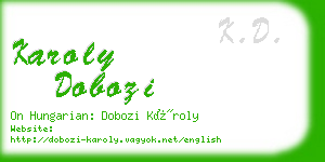 karoly dobozi business card